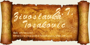 Živoslavka Tošaković vizit kartica